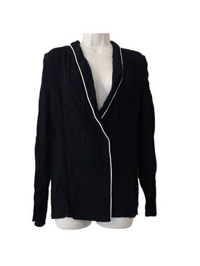 Sweewe Paris Black Double Breasted Blazer Women Size S/M Office Lightweight